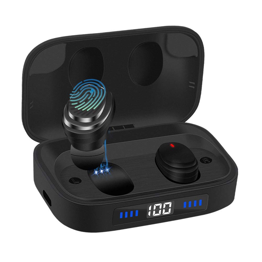 Ceppekyy Wireless Earbuds, Bluetooth 5.0 in-Ear TWS Headphones Auto Pairing Earphones with 2000mAh Charging Case LED Battery Display 80H Playtime, IPX7 Waterproof Built-in Mic Headsets for Sports