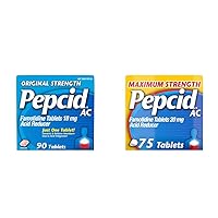 Pepcid AC Original Strength Heartburn Relief Tablets & AC Maximum Strength Heartburn Relief Tablets
