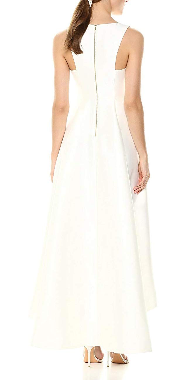 Calvin Klein Sleeveless V-Neck Gown with High-Low Design – Women’s Formal Dresses for Special Occasions