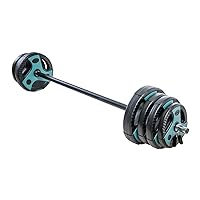 US Weight 54 LB Perfect Barbell Weight Set for Home Gym with 55” padded Bar, Adjustable Weights for Exercise, Lifting and to Build Muscle