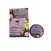 Thai Herbal Toothpaste NOKTHAI 5Star4A Thai Mangosteen Herbal Toothpaste Concentrated Formula from Nature Reduce Bad Breath 25 g.