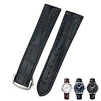 Cowhide 20mm 21mm 22mm 19mm Alligator Leather Watchband For Omega De Ville Seamaster Specialities Custom Watch Strap