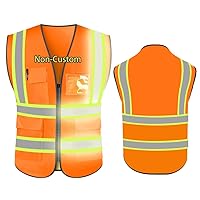 High Reflective Visibility Safety Vest Custom Your Logo Safety Workwear with Reflective Strips and Front Zipper