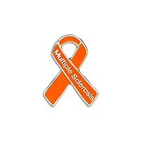 Fundraising For A Cause | Multiple Sclerosis Awareness Pins - Orange Ribbon Pins for MS Awareness
