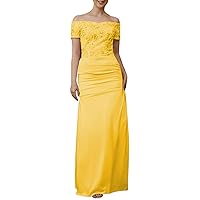 Sheath/Column Formal Evening Dress Off-The-Shoulder Short Sleeves Floor-Length Mother of The Bride Dresses 2024 NM033