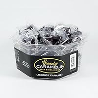 J Morgan Confections Heavenly Caramel | Licorice Flavor | 45 Count Tub | Gourmet Soft and Chewy Butter Caramel Candies | Hand-Crafted Golden Treats