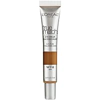 L’Oréal Paris True Match Eye Cream in a Concealer, 0.5% hyaluronic acid, Dark W7-8, 0.4 fl. oz.