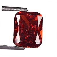 REAL-GEMS 5.00 Carat Red Cubic Zirconia Stone, Emerald Shape Red Zirconia, Lab Created Zirconia, Loose Red Zirconia Gemstone