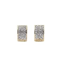 14K Gold Plated Pave Band Huggies Earring