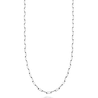 Miabella Solid 925 Sterling Silver Italian 2mm Paperclip Link Chain Necklace for Women, Made in Italy