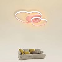 Chandeliers,Led Ceilingp Modern Love Heart Design Ceiling Light Warm Romantic Dimmable with Remote Control Acrylic Shade Living Room Dining Room Bedroom/Pink/65Cm