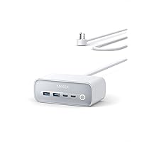 Anker 525 Charging Station, 7-in-1 USB C Power Strip for iphone13/14, 5ft Extension Cord with 3AC,2USB A,2USB C,Max 65W Power Delivery Desktop Accessory for MacBook Pro, Home, Office (Aurora White)