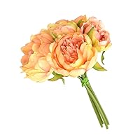 Homeford Artificial Peony Bouquet, 9-1/2-Inch, 5-Piece (Coral)