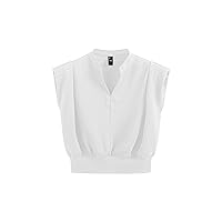 V-Neck Solid Pleated Crop Top
