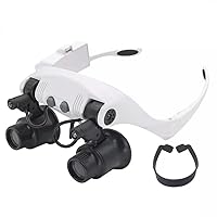 Helmet Magnifier with Illumination 4 Magnification Hands-Free Binocular Glasses for Repair and Jewelry
