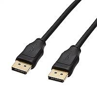 Amazon Basics DisplayPort to DisplayPort 1.2 Cable with 4K@60Hz, 2K@165Hz, 2K@144Hz Video Resolution - 3 Feet, for Personal Computer, Black