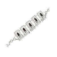 Oval Garnet 925 Sterling Silver Bracelets Jewelry Spring Ring Clasps Size 6.5,7,7.5,8 Inch