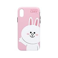 LINE Friends KCL-DBA006 iPhone XR Case, Dual Guard Basic Cony, 6.1 Inch iPhone Cover, Wireless Charging Compatible