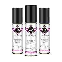 CA Perfume Impression of Emra Egyptian Musk For Women & Men Replica Fragrance Body Oil Dupes Alcohol-Free Essential Aromatherapy Sample Travel Size Concentrated Long Lasting Roll-On 0.3 Fl Oz-X3