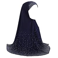 Women Bling Rhinestones Muslim Hijab Scarf Neck Cover Full Cover Long Turban Headscarf Wrap Scarves Headwear