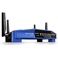 Linksys WRT3200ACM: AC3200 Dual-Band Gigabit Wi-Fi Router, Beamforming Tri-Stream Wireless Signal, Ethernet Ports, MU-MIMO (Black, Blue)