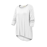 Women's 3/4 Sleeve Crew Neck Loose Fit Tops - Casual Tunic Top T-Shirt XS-6XL