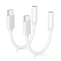 USB Type C to 3.5mm Headphone Jack Adapter for iPhone 15, 2 Pack [Apple MFi Certified] USB C to Aux Audio Dongle Connectors Compatible with iPhone 15 Pro Max/15 Pro/15 Plus, Samsung Galaxy S23/S22/S21
