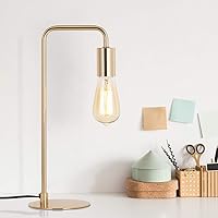 Edison Table Lamp, Industrial Desk Lamps, Small Gold Metal Lamp Suit for Bedside Dressers Coffee Table Study Desk in Bedroom, Guest Room Office