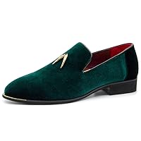 Men's Metallic Penny Slippers Flats Velvet Loafers Slip-On Dress Plus Size Shoes Size 6-13