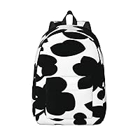 Black And White Pattern Backpack Lightweight Casual Backpack Multipurpose Canvas Backpack With Laptop Compartmen