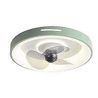 Ceiling Fans Withpst Ceiling Fan with Lighting Led Dimming Light, Modern Round 72W Ceiling Light Dimmable with Remote Control Mute Ceiling Fanp for Living Room Bedroom Lights/Green/Round
