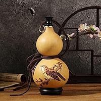 Gourd,Feng Shui Ornaments,Outdoor Portable Water,Natural Wine Gourd, Water, Wine, Medicine Gourd, Kettle with Rubber Stopper, Beeswax Anti-Seepage, About 500ml,E (Color : F (Color : B)