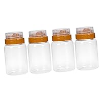 BESTOYARD 4pcs Honey Bottle Clear Container with Lid Terrarium Container Loquat Leaf Sealed Empty Honey Jars Airtight Cookie Container Syrup Plastic Honey Jar Can The Pet Glass re-usable