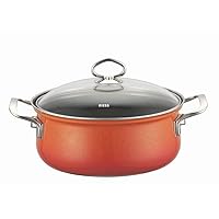 RIESS 0657-034 Two-Handled Pot, Coral, 2.2 lbs (1 kg), Casserole m.Glasd, 7.9 inches (20 cm), 2L