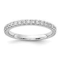 14k WhiteGold Lab Grown Diamond Si D E F 1/3ct Wedding Band Size 7.00 Jewelry for Women