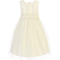 Metallic Lace Waistband Satin Ribbon Little Girl Special Occasion Dresses