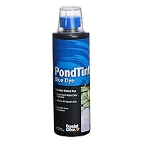 CrystalClear PondTint Blue Pond Dye, for Water Gardens & Koi Fish Ponds, Ecofriendly, Clean & Clear Water, No Mixing & Easy to Use, Enhances Natural Color, Treats up 16,000 Gallons, 16 oz