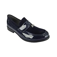 Flamingo Boys Formal Patent Leather & Suede Slip on Loafers Shoes