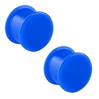 KAOS BRAND: Pair of True Blue Silicone Solid Front Plugs