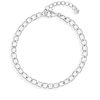 925 Sterling Silver Toddlers & Young Girls Classic Link Chain Charm Bracelet 5