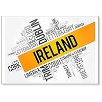 List Of Cities In Ireland Word Cloud Collage - Classic Fridge Magnet