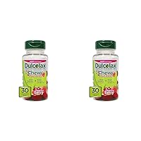 Dulcolax Chewy Fruit Bites, Saline Laxative, Cherry Berry (30ct) Cramp-Free Constipation Relief (Pack of 2)
