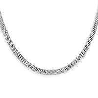 JewelryWeb 925 Sterling Silver Rhodium Plated With 2inch Ext Choker Necklace 15 Inch Measures 3.5mm Wide