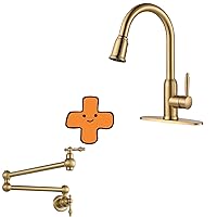 Gold Pot Filler Faucet, and Pull Down Kitchen Faucet