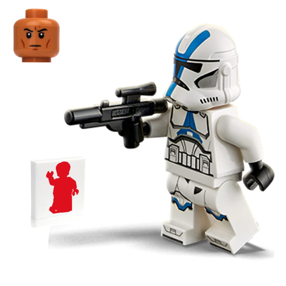 LEGO Star Wars The Clone Wars Minifigure - 501st Legion Clone Trooper with Blaster (75280) with Minifigureland Tile