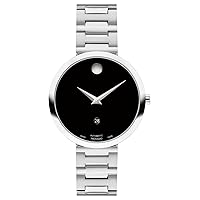 Movado museum classic automatic Womens Analog Swiss automatic Watch with Stainless Steel bracelet 607678, Silver