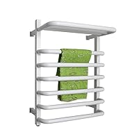 Towel Warmers for Bathroom Wall Mounted, Polished Stainless Steel Hardwired and Plug 9 Bars Timer Towel Heater Rail Energy Saving 25