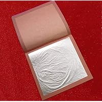 GLC Gold Leaf Silver Leaf, 99.9% Pure Silver Leaf Varakh Foils 50pcs 3 x 5 inch