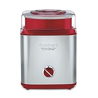 Cuisinart Ice Cream Maker Machine for Frozen Yogurt, Sorbet, Gelato, Ice Cream & Frozen Drinks - Makes Treats in Minutes with Large Ingredient Spout for Mix ins, Stainless Steel/Red, 2 Quart, ICE-30R