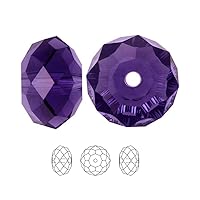 50pcs Adabele Austrian 8mm Faceted Loose Rondelle Crystal Beads Purple Velvet Spacer Compatible with 5040 Swarovski Crystals Preciosa SS1R-827